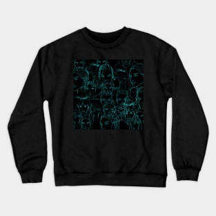 too many faces in sketch art Crewneck Sweatshirt